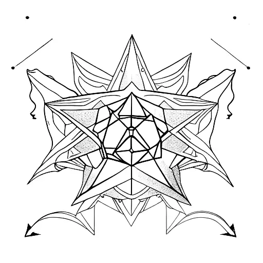 a minimalist tattoo of scorpio star sign elements interwined with capricorn star sign elements tattoo design idea