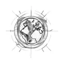 water and earth elements intertwined tattoo design idea
