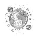 water and earth elements intertwined tattoo design idea