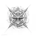 a minimalist tattoo of scorpio star sign elements interwined with capricorn star sign elements tattoo design idea