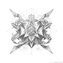 a minimalist tattoo of scorpio star sign elements interwined with capricorn star sign elements tattoo design idea