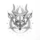 a minimalist tattoo of scorpio star sign elements interwined with capricorn star sign elements tattoo design idea