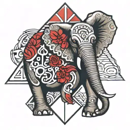 Delta Sigma Theta Pyramid, elephant and 41 tattoo design idea