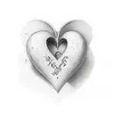 four hearts with one initial on each tattoo design idea