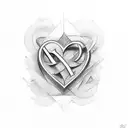 four hearts with one initial on each tattoo design idea