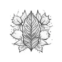 A blackwork tattoo of a journal with intricate designs on the cover, surrounded by autumn leaves and flowers tattoo design idea