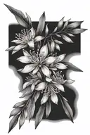 oleander and olive branch tattoo design idea