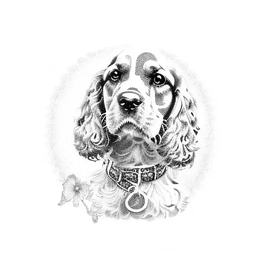 cocker spaniel  tattoo design idea