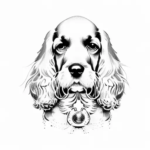 cocker spaniel tattoo design idea