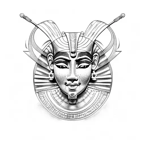 ancient egypt related figures tattoo design idea