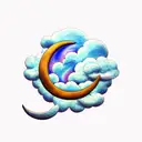 crescent moon with cloud, bohemian tattoo design idea