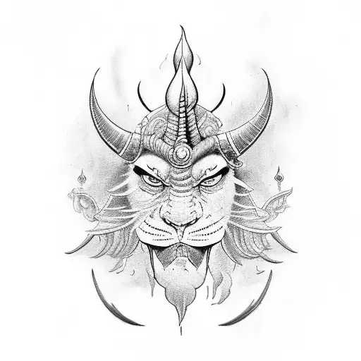 lord shiv with R and N word tattoo design idea