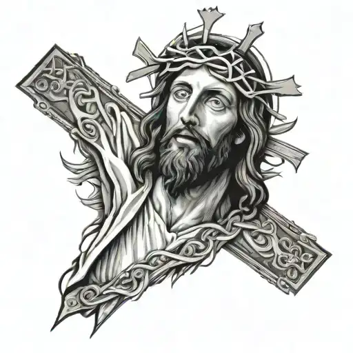 jesus christ cross tattoo design idea