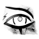 eye crying a lightning bolt tattoo design idea