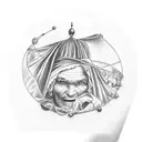 fortune teller, crazy tattoo design idea