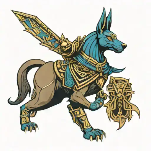 Anubis horus  tattoo design idea