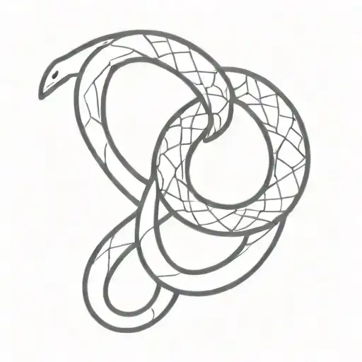 A cyber security themed tattoo featuring a sleek, futuristic snake intertwined with binary code tattoo design idea