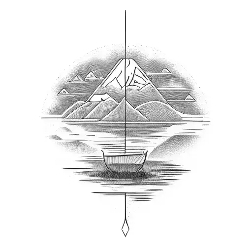 the Nile river with ancient Egyptian hieroglyphs tattoo design idea