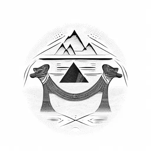 forearm with the Nile river with ancient Egyptian hieroglyphs tattoo design idea