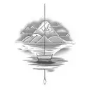 the Nile river with ancient Egyptian hieroglyphs tattoo design idea