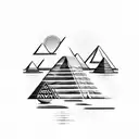 the Nile river with ancient Egyptian hieroglyphs tattoo design idea