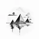 the Nile river with ancient Egyptian hieroglyphs tattoo design idea