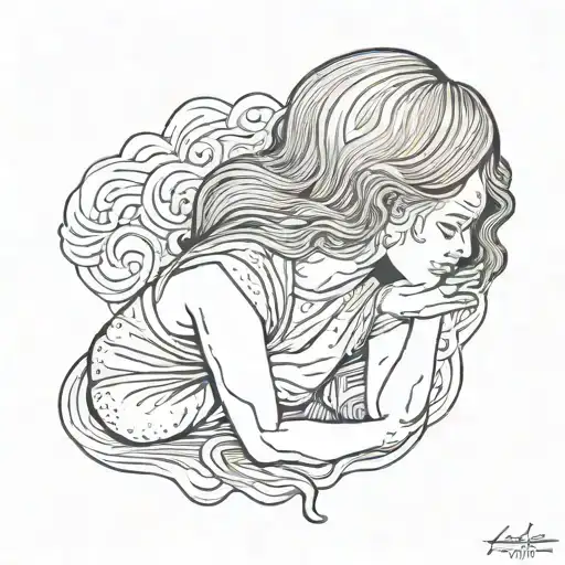 Anxiety Woman Life tattoo design idea