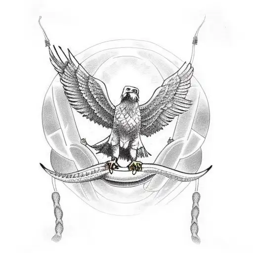 eagle with snake old school tattoo design idea