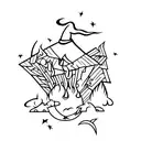 witches burning building tattoo design idea