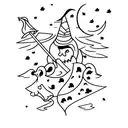 witches burning building tattoo design idea