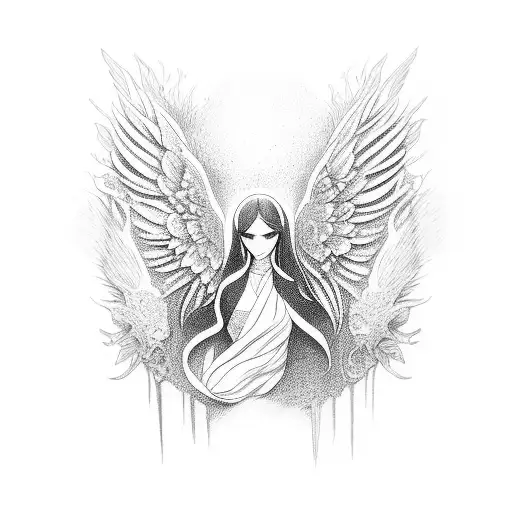 ala de angel  tattoo design idea