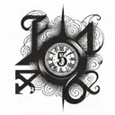 Roman numeral 5 3 4 tattoo design idea