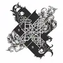 Roman numeral 5 3 4 tattoo design idea