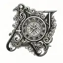 Roman numeral 5 3 4 tattoo design idea