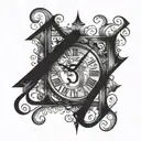 Roman numeral 5 3 4 tattoo design idea