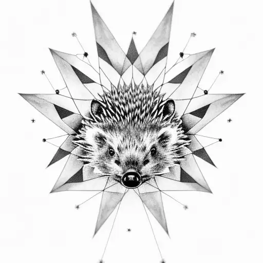 A constellation of pentagram stars forming a hedgehog shape tattoo design idea