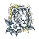 Lion, 1 Cattleya & Laylas tattoo design idea