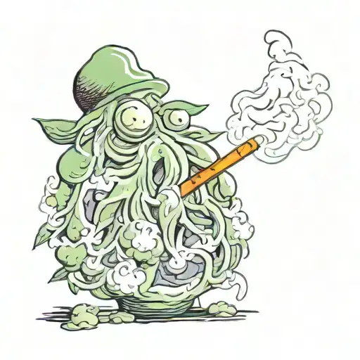 Munch illiminate smoke marihuana tattoo design idea