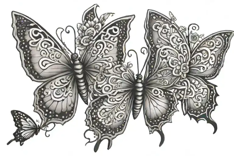 nature, butterfly, henna tattoo tattoo design idea