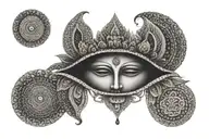 buddha eyes hippy dotwork tattoo design idea