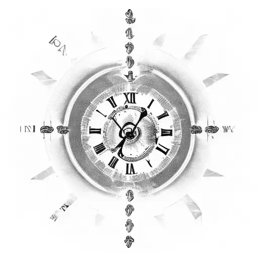 a text quote "momento temporis" with roman numeral clock visual next to it, for forearm tattoo design idea