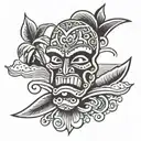 tiki surf tattoo design idea