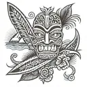 tiki surf tattoo design idea