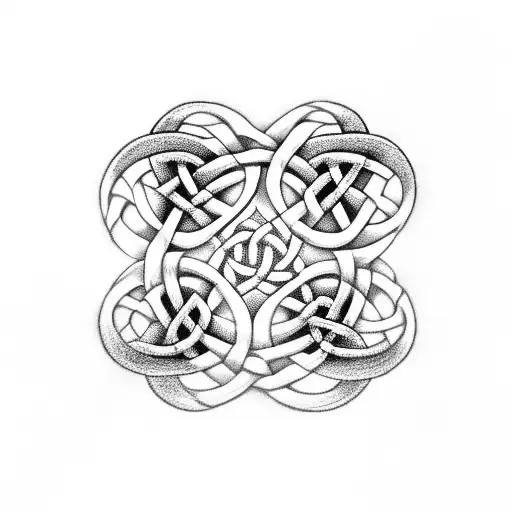 Celtic father knot four children  tattoo design idea