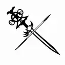 sword and sabre tattoo design idea