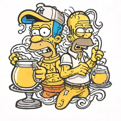 homer Simpsons and marg tattoo design idea