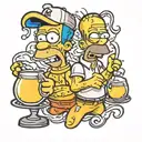 homer Simpsons and marg tattoo design idea
