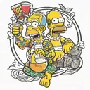 homer Simpsons and marg tattoo design idea