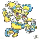 homer Simpsons and marg tattoo design idea