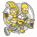 homer Simpsons and marg tattoo design idea